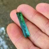 Bi Color! Blue - Green Tourmaline Afghanistan 15.09 ct GL