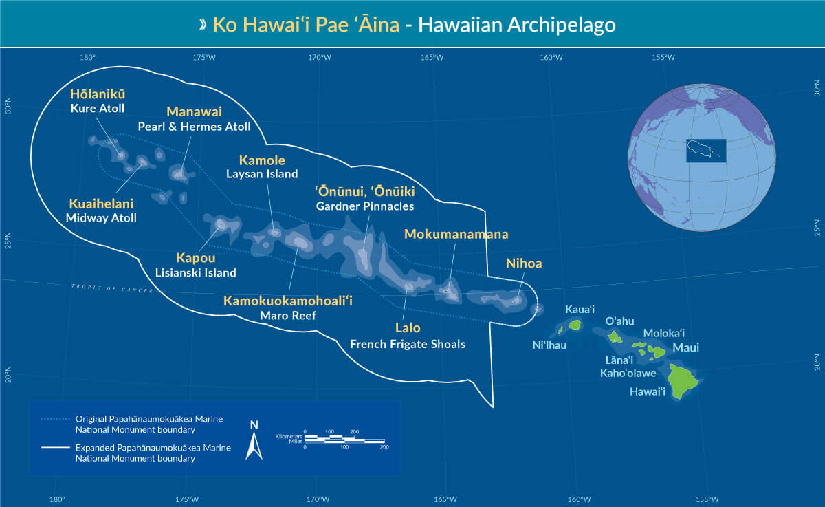 Map of Papahānaumokuākea Marine National Monument