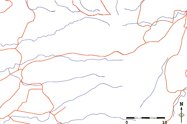 Roads and rivers around Spicers Peak