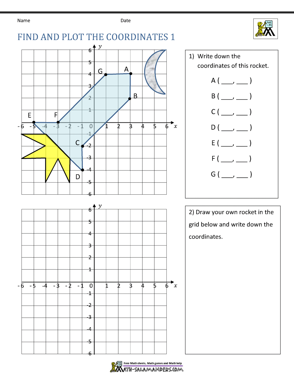 Coordinate Plane Worksheets - 24 quadrants Throughout Plotting Points Worksheet Pdf