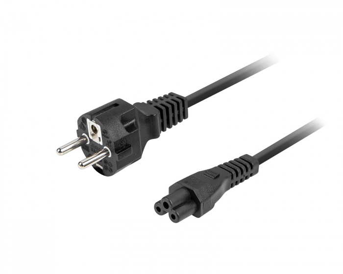 Lanberg Power Cord CEE 7/7 to C5 (Mickey Plug) - Black - 1.8m