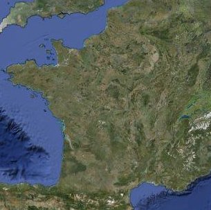 Satellite map of France