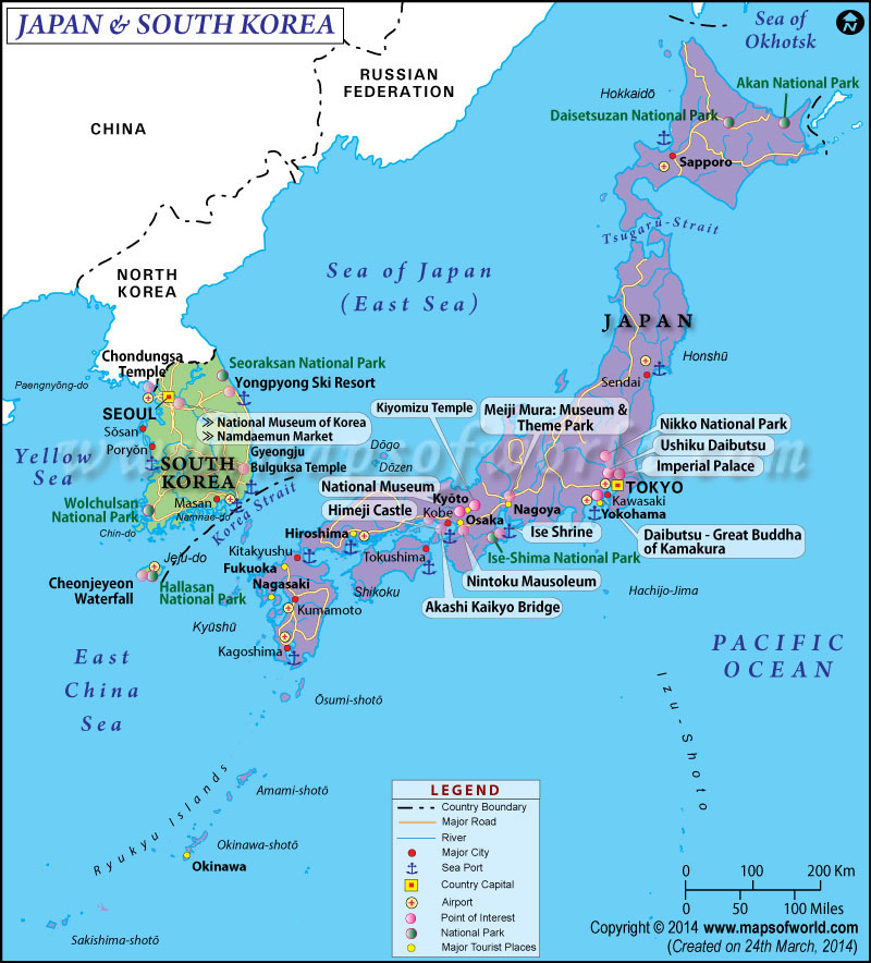 map of japan and south korea Map Of Japan And South Korea map of japan and south korea