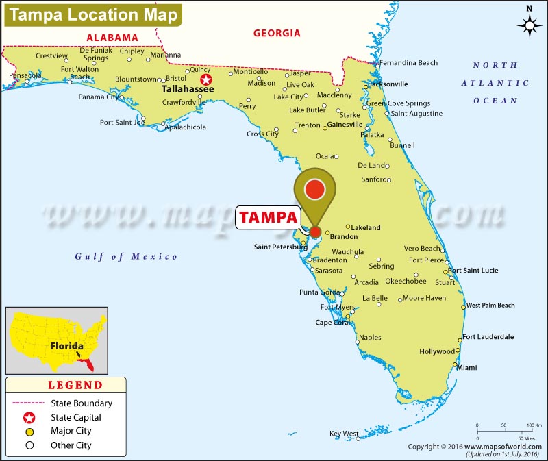 Where Is Tampa On The Map Of Florida - United States Map