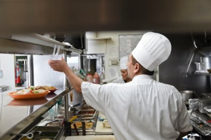 Chef hard at work to make delicious USA dinners.