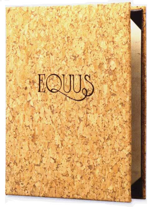 Cork menu cover.