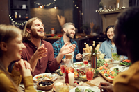 Lively dinner crowd.