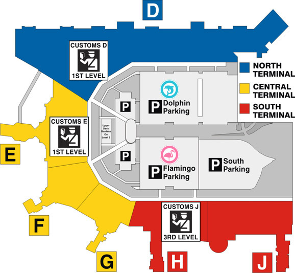 U.S. Immigration and Customs Areas - Miami International Airport