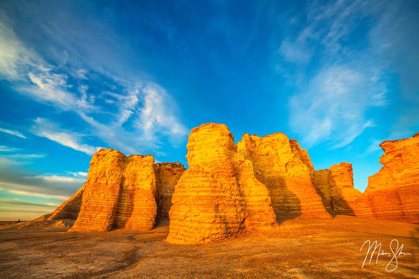 Monument Rocks Sunlight - Monument Rocks, Kansas