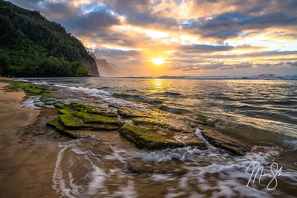 Sunset at Kee Beach