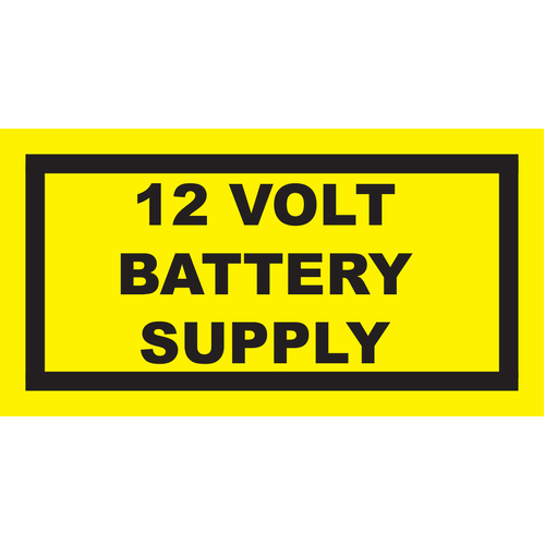 12 Volt Battery Supply Sticker