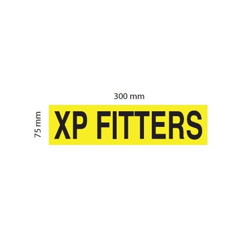 300 x 75 mm Fluro BG with Black Text