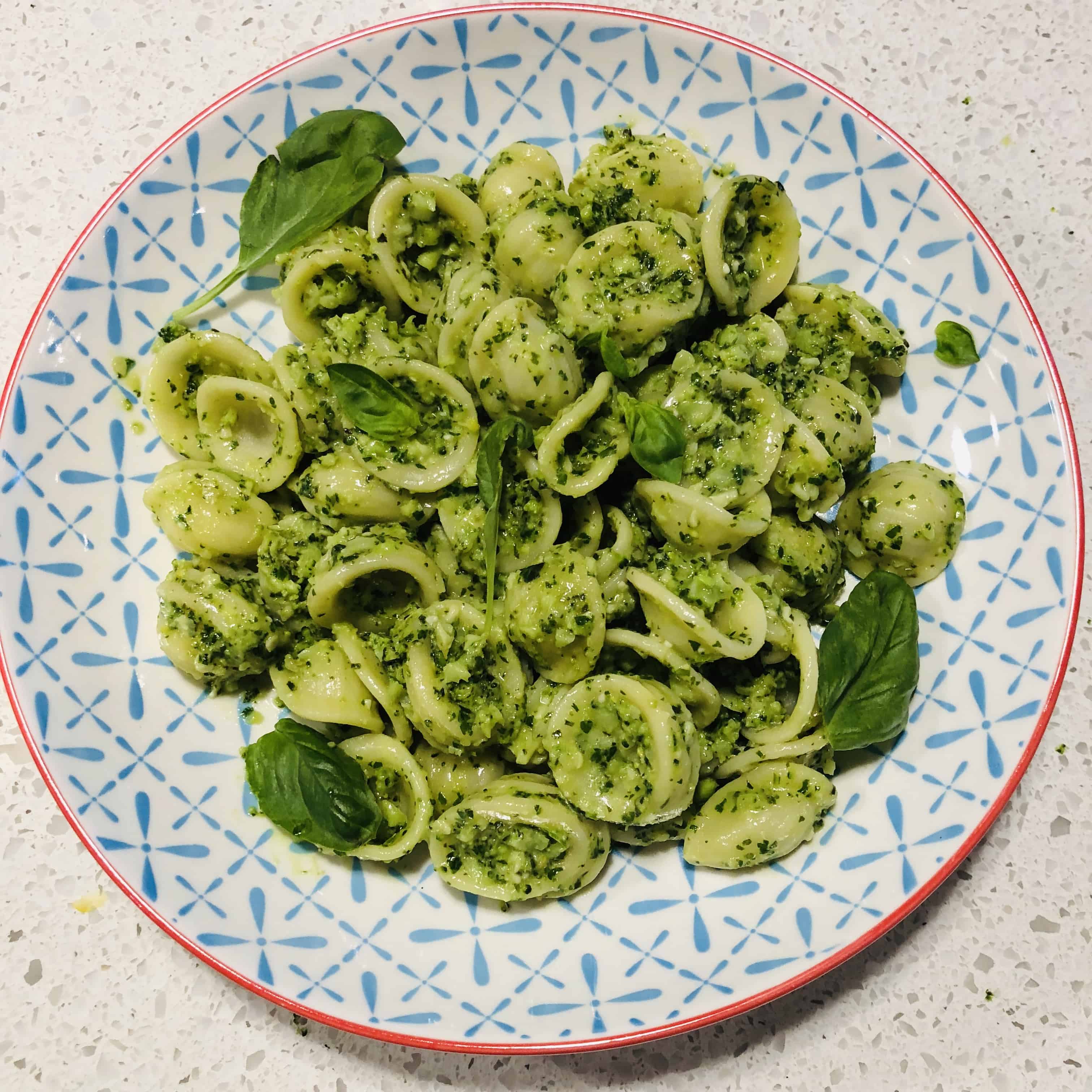 Pasta shells with fresh pesto