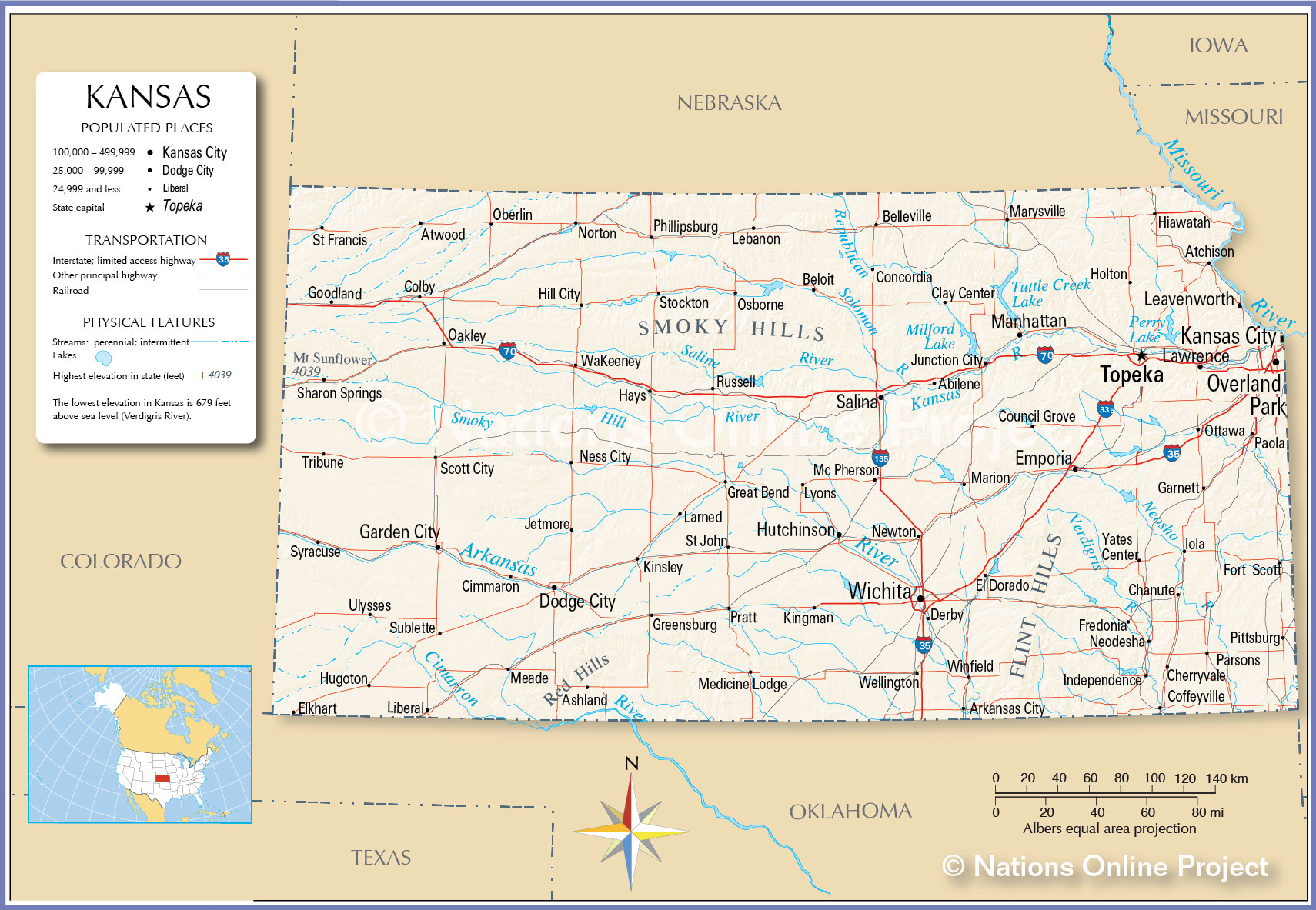 Political Map Of Kansas