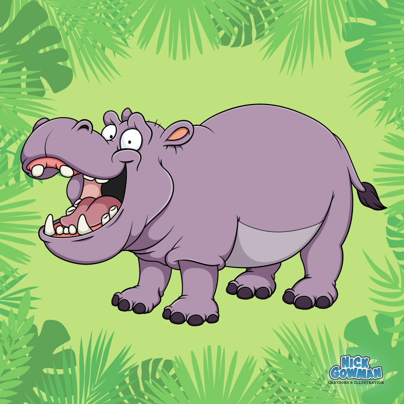 cartoon hippo