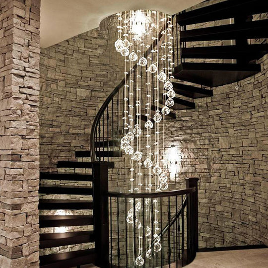 Spiral Raindrop Chandelier - Modern Raindrop Chandelier - Staircase Chandelier