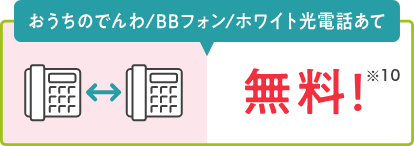 おうちのでんわ/BBフォン/ホワイト光電話あて 無料!※10