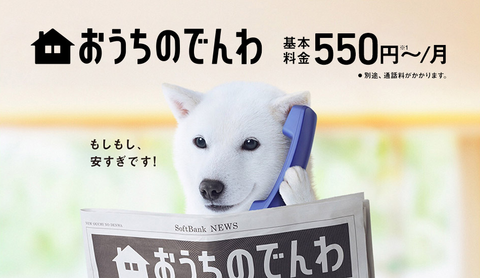 おうちのでんわ 基本料金550円～／月 ※1 別途、通話料がかかります。