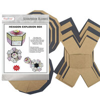 CrafTreat - Scrapbook Blanks - Hexagon Explosion Box- Black And Kraft