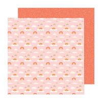 Pebbles - Sunny Bloom Collection - 12 x 12 Double Side Paper - Rainbow