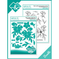 Gina K Designs - Die And Clear Photopolymer Stamp Set - Wishful Florals