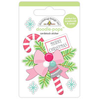 Doodlebug Design - Tinsel Time Collection - Doodle-Pops - Dimensional Cardstock Stickers - Merry Christmas