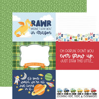 Echo Park - My Little Boy Collection - 12 x 12 Double Sided Paper - 6 x 4 Journaling Cards