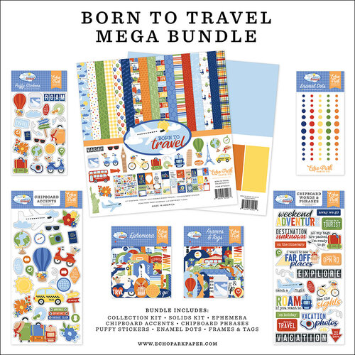 Echo Park - Born To Travel Collection - 12 x 12 Mega Bundle