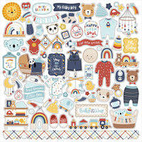 Echo Park - Baby On Board - Boy Collection - 12 x 12 Cardstock Stickers - Elements