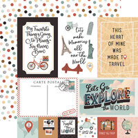 Echo Park - Let's Take The Trip Collection - 12 x 12 Double Sided Paper - Explore Journaling Cards