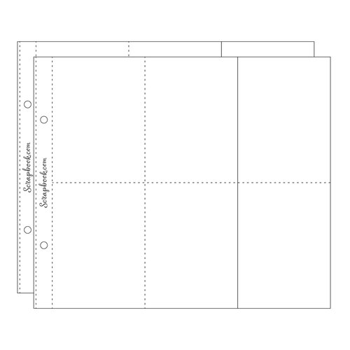 Scrapbook.com - 6x8 Page Protectors - Panoramic - Four 3x4 Two 3x4 Pockets - 20 Pack