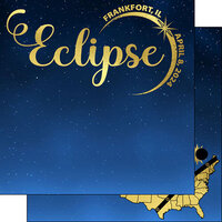 Scrapbook Customs - 12 x 12 Double Sided Paper - Total Solar Eclipse