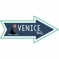 Scrapbook Customs - Travel Adventure Collection - Laser Cuts - Venice Memories Arrow