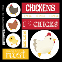 Scrapbook Customs - Barn Buddies Collection - Cardstock Stickers - Chicken
