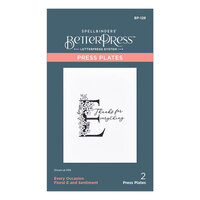 Spellbinders - Every Occasion Floral Alphabet Collection - Press Plate - E