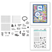 Spellbinders - Just Sayin' Collection - Clear Stamps - Speech Bubbles Sentiments