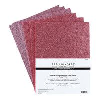 Spellbinders - Card Shoppe Essentials Collection - Pop-Up Die Cutting Glitter Foam Sheets - 8.5 x 11 - Peony Pinks - 10 Pack
