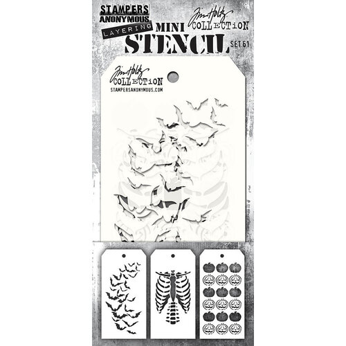 Stampers Anonymous - Tim Holtz - Layering Stencils - Mini Set 60
