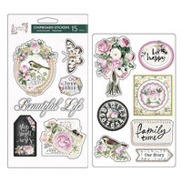 Prima - Serene Petals Collection - Chipboard Stickers - Garden Whispers