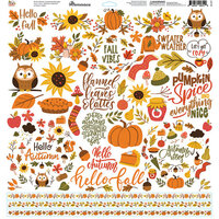 Reminisce - Let's Get Cozy Collection - 12 x 12 Cardstock Stickers - Elements