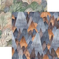 Reminisce - Watercolor Forest Collection - 12 x 12 Double Sided Paper - Watercolor Mountains