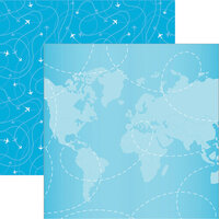 Reminisce - Take Flight Collection - 12 x 12 Double Sided Paper - Travel Time