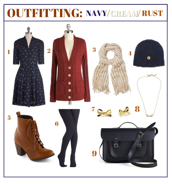 Outfitting: Navy Cream & Rust