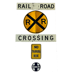 Set of Railroad Signs