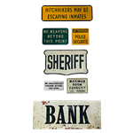 Set of Western Jail Bank Signs