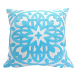 Embroidered Pillow - Blue