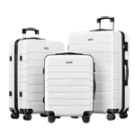 Set of (3) Modern Suitcases - White