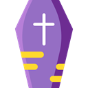 Box, cross, death, halloween, coffin MediumPurple icon