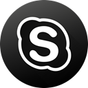 Black white, Skype, Circle, social media, Social, long shadow, High Quality DarkSlateGray icon