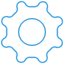 outline, Blue, Gear, ui, Setting, free Black icon